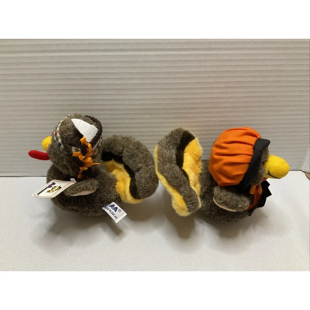 A&A Plush Pals‎ Thanksgiving Turkeys, Pilgrim Hen & Native American Tom Turkey